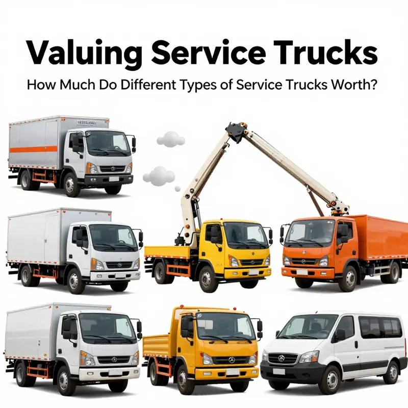 Technician evaluating a service truck for its worth at a workshop.