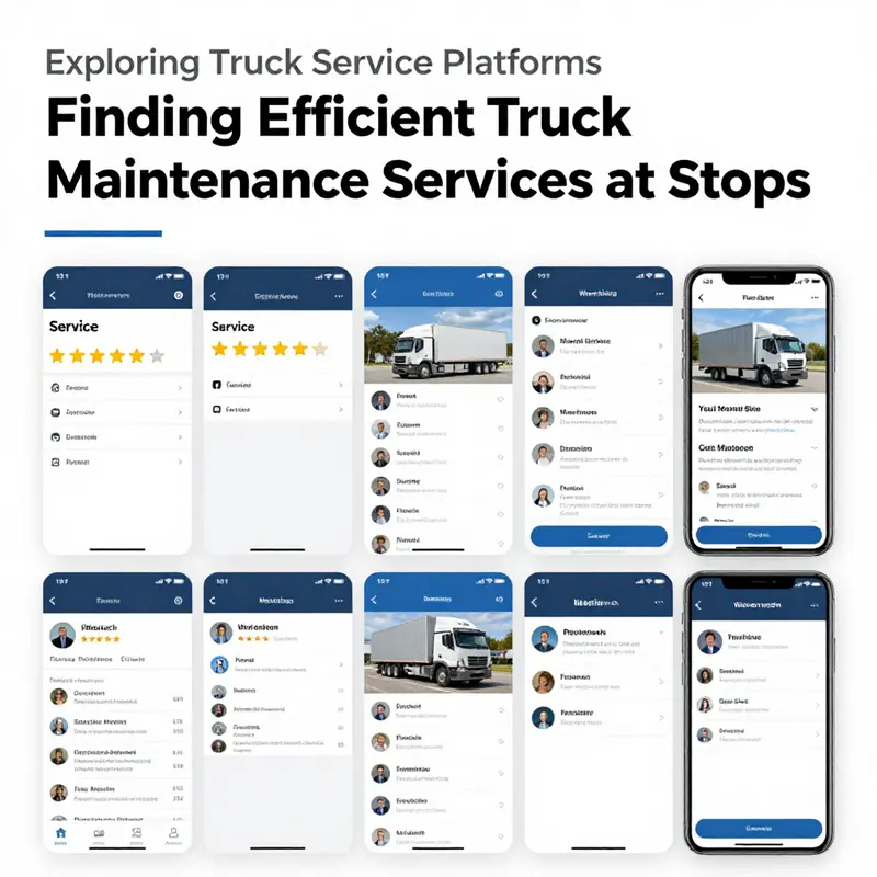 Using navigation apps to locate maintenance services at truck stops quickly.