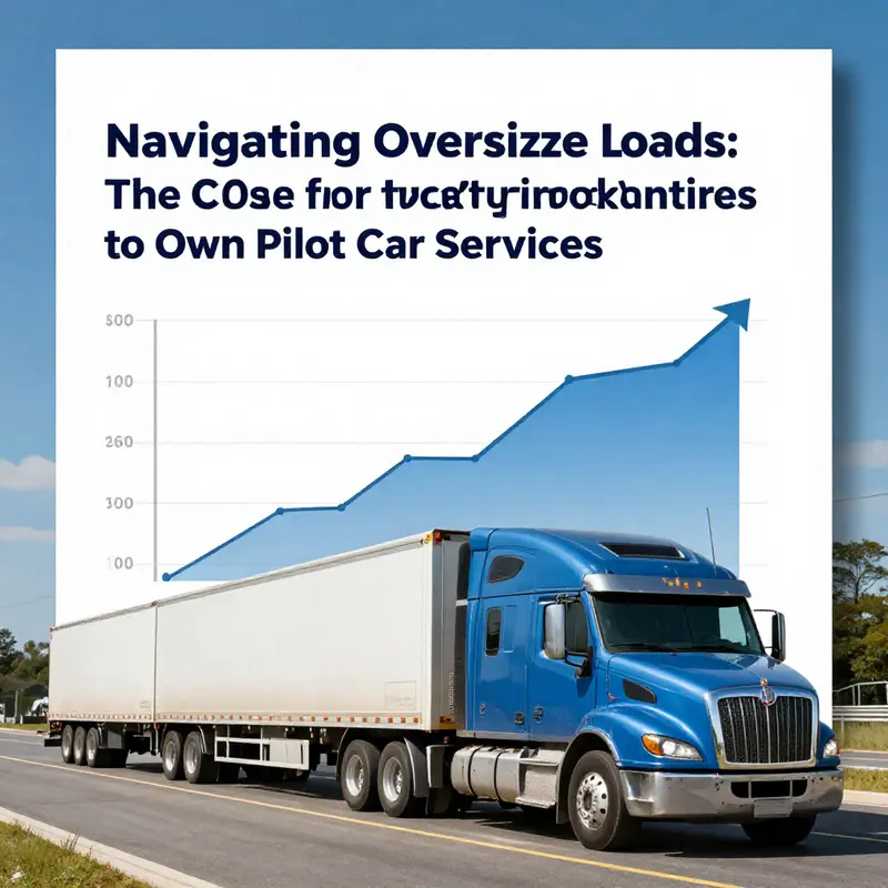 A truck and pilot car navigating urban terrains, emphasizing compliance in oversized transport.