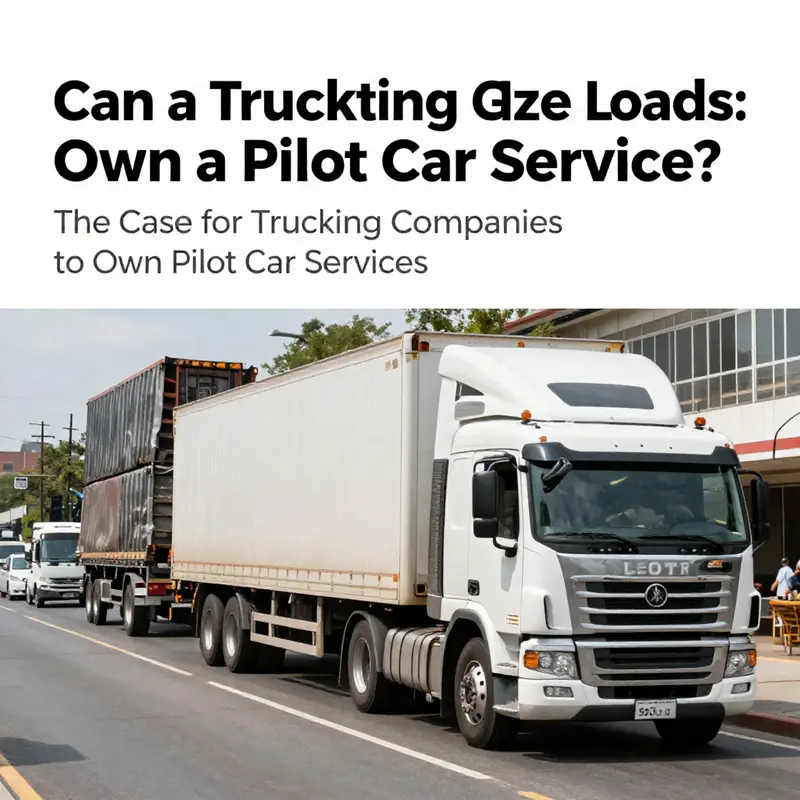 A truck and pilot car navigating urban terrains, emphasizing compliance in oversized transport.