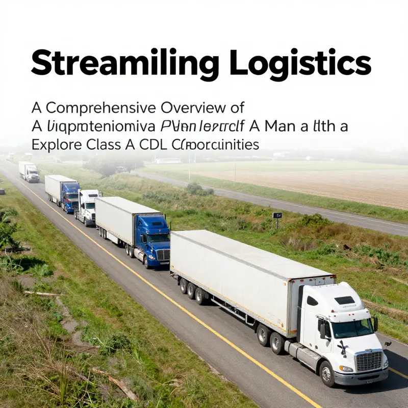 A scenic aerial photograph of multiple trucks traveling on a highway, illustrating the trucking operations of A Man With a Plan Services LLC.