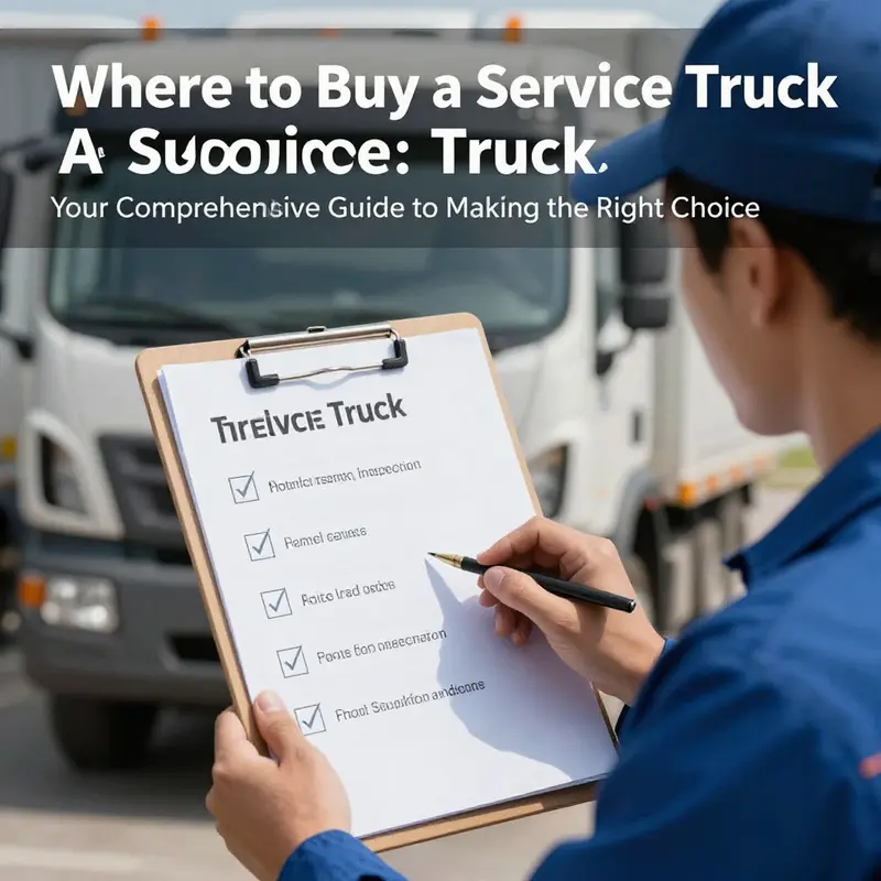 A visual guide showcasing multiple platforms for purchasing service trucks.