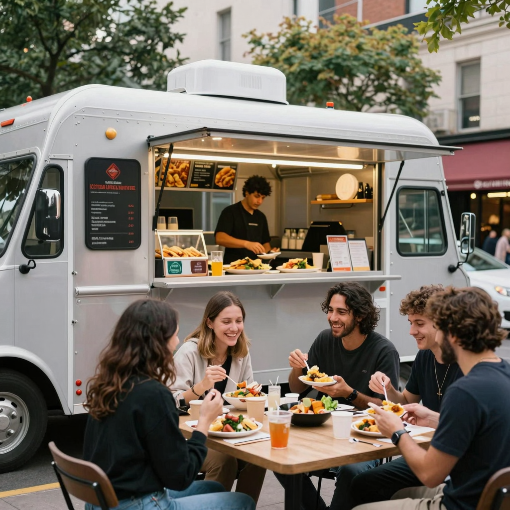 Food truck serving diverse cuisines
