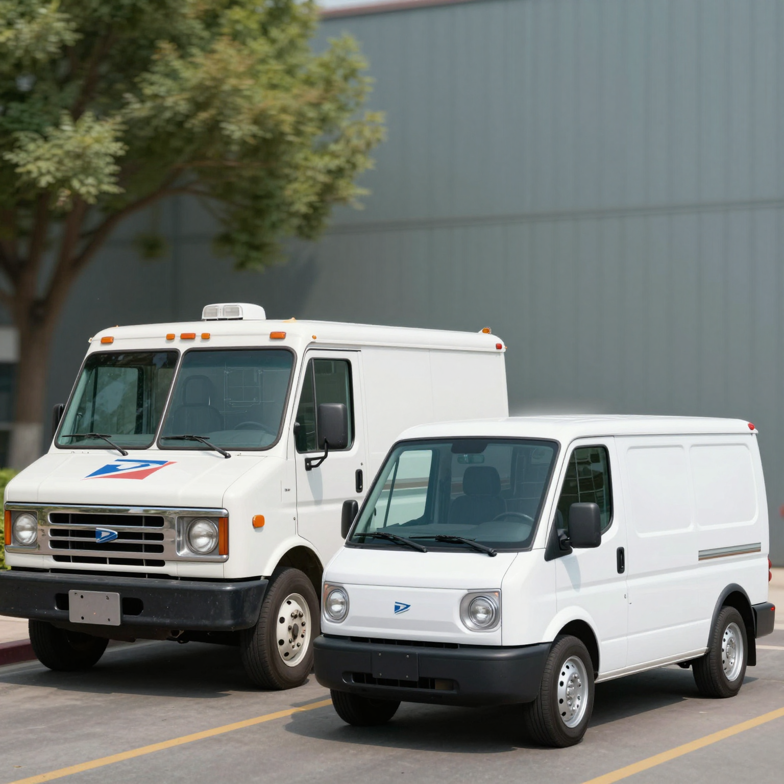 Old and New Postal Service Trucks