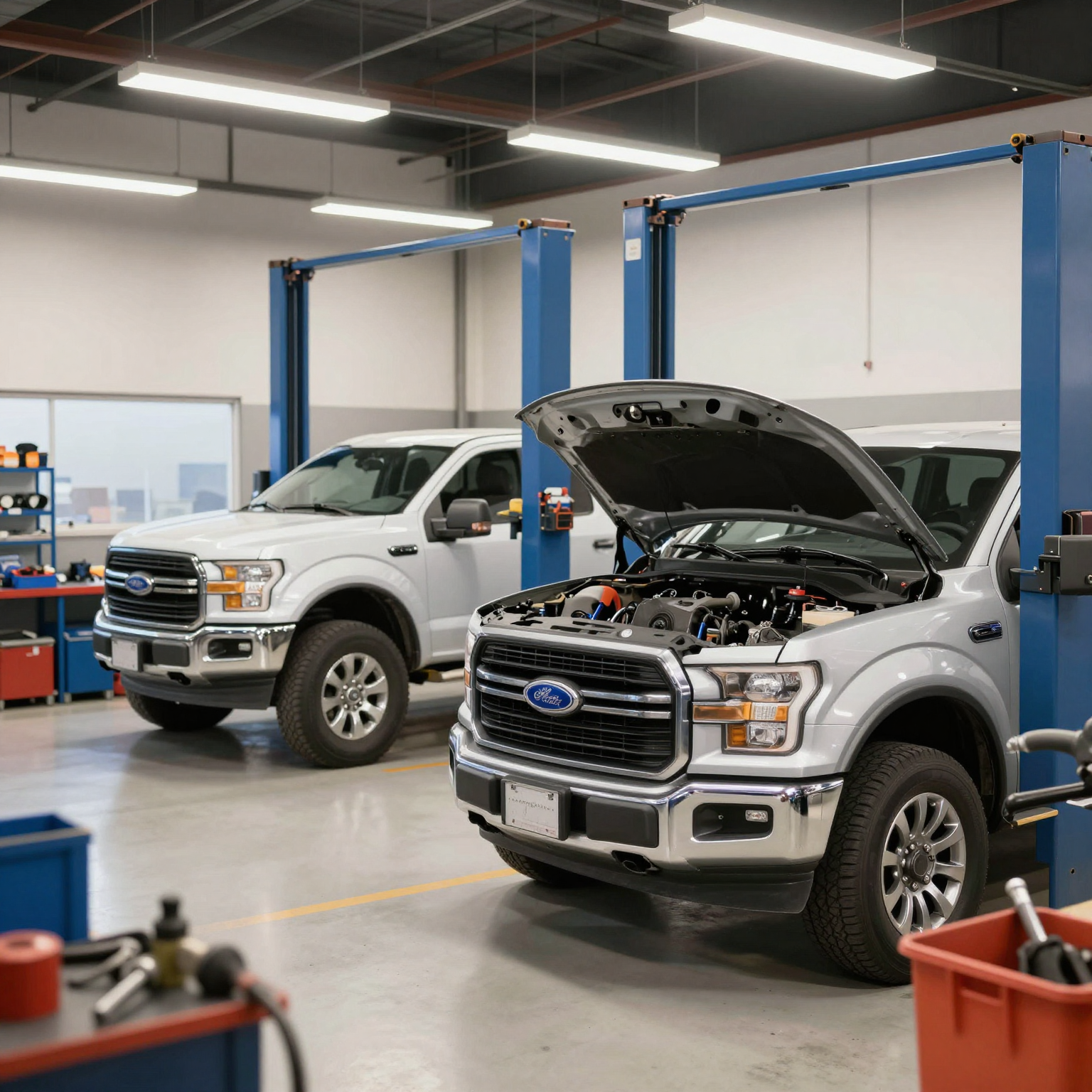 Ford trucks in service