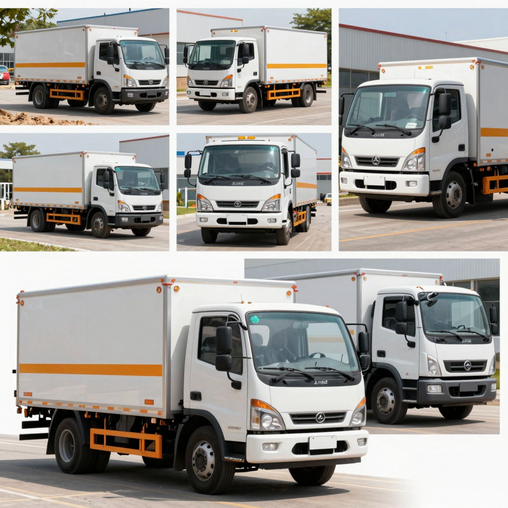 Service trucks in operation at construction and delivery sites