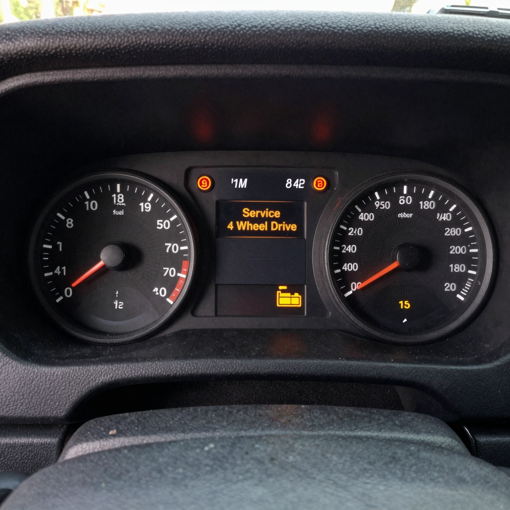 Truck Dashboard with Warning Lights