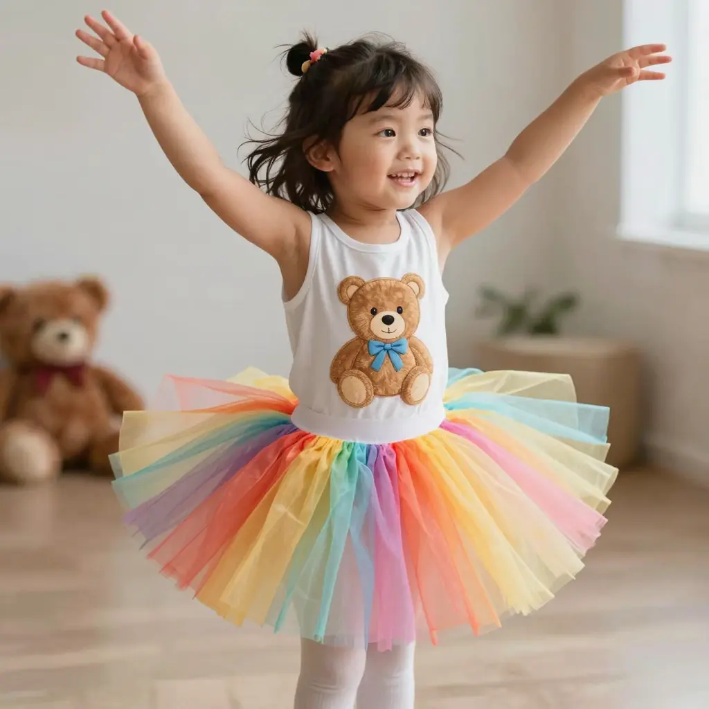 Child in a Build-A-Bear Tutu
