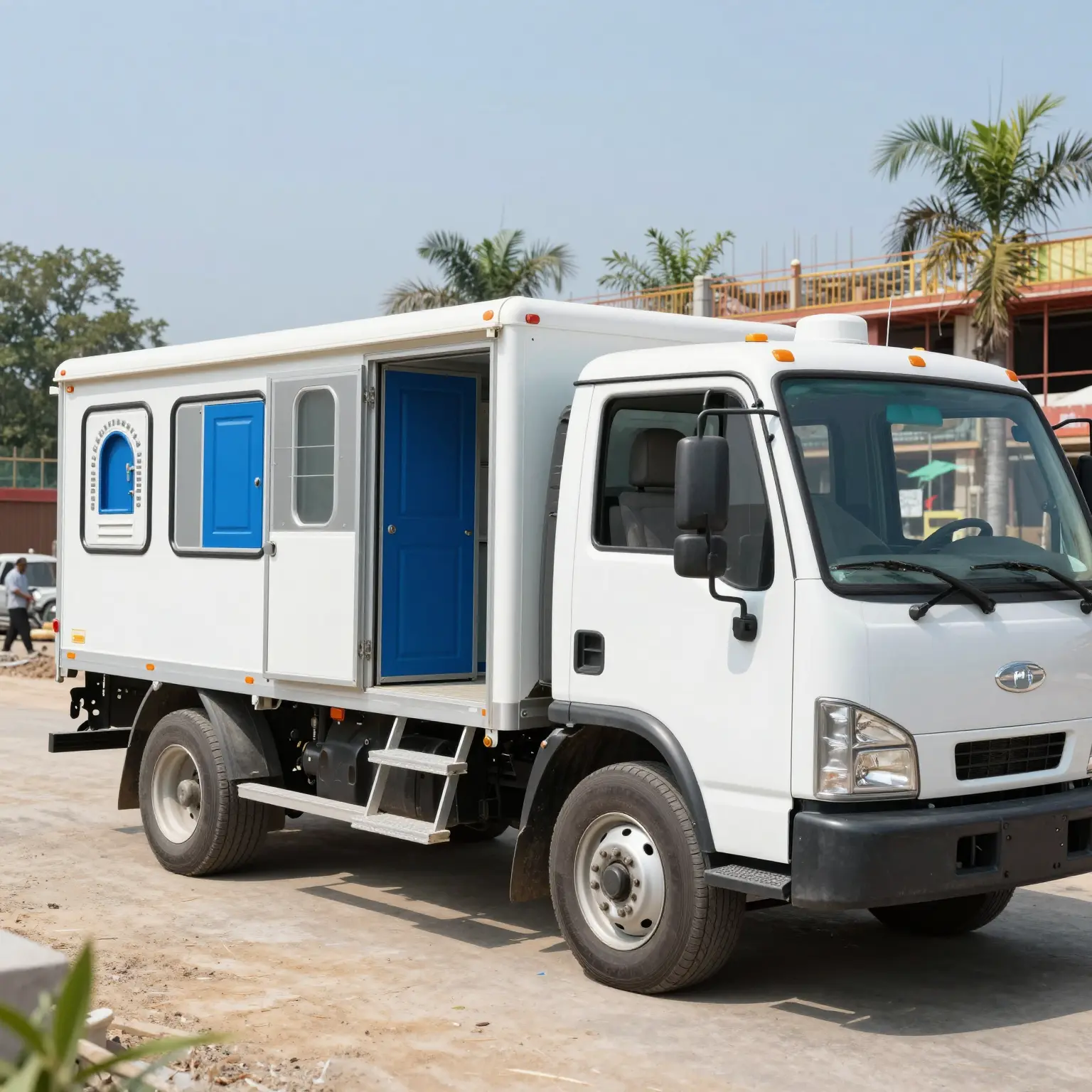 Restroom Service Truck in Action