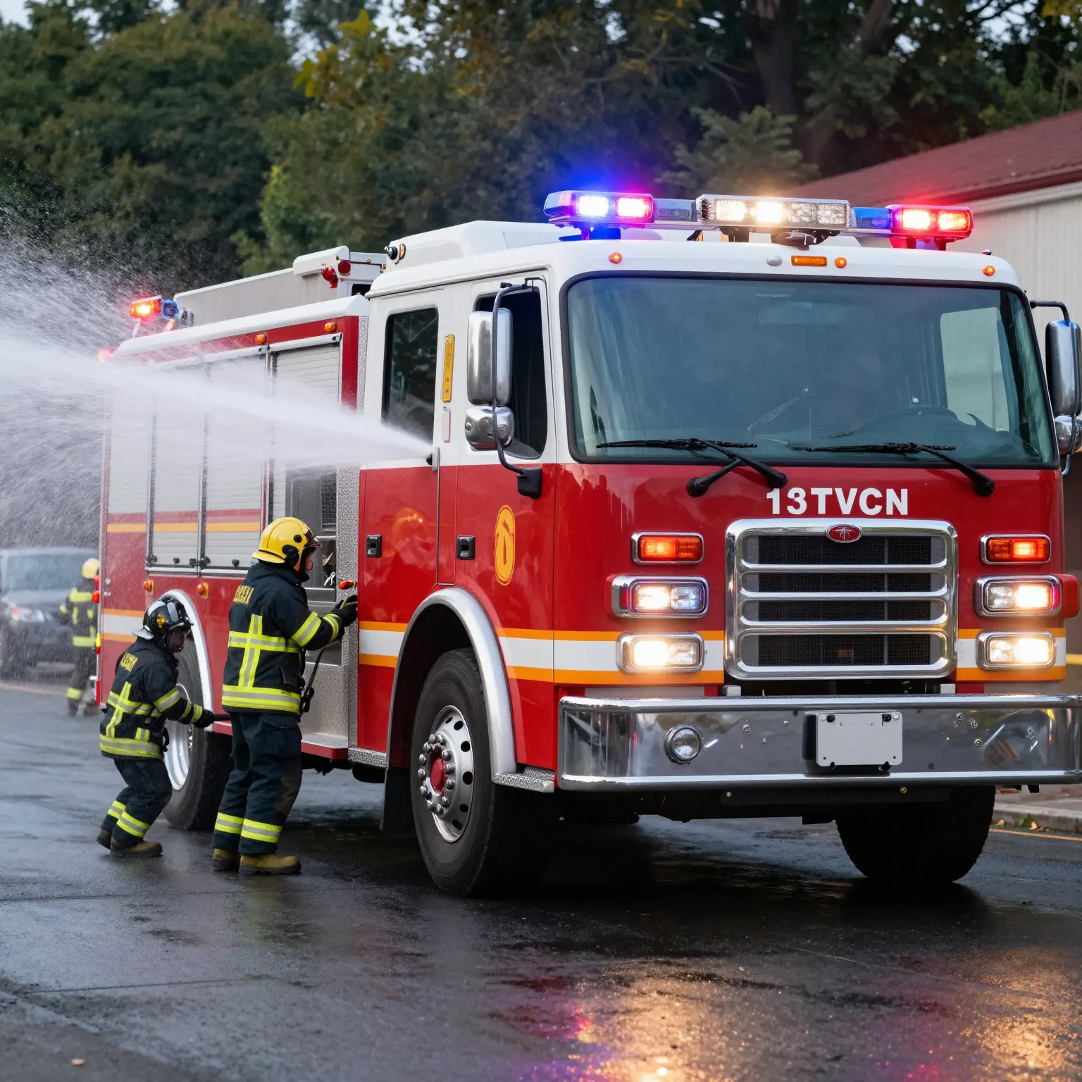 Fire truck responding to an emergency