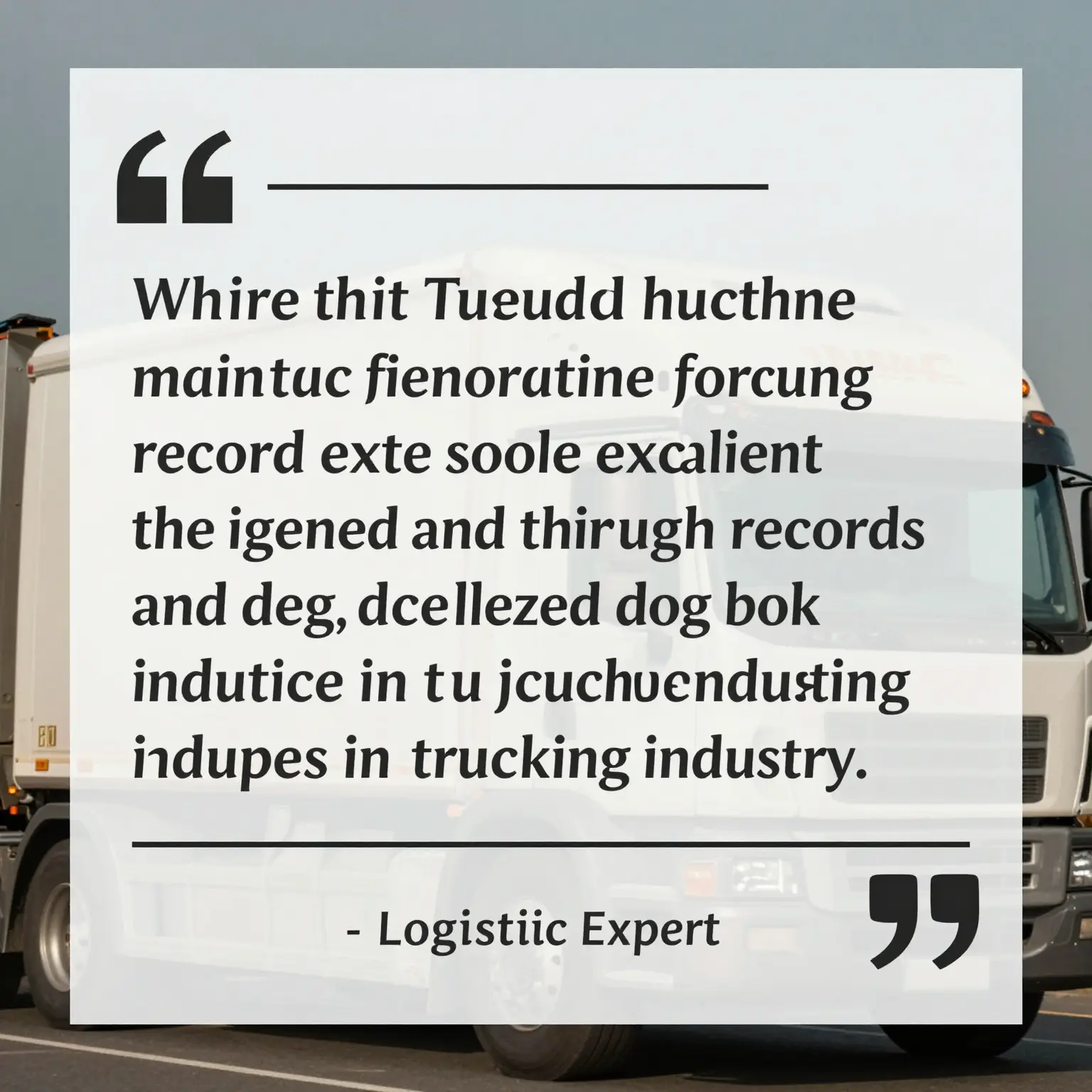 Blockquote on the importance of truck log books