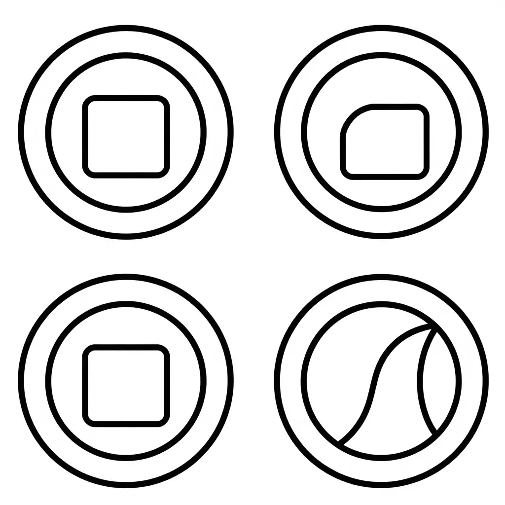 Simple 2D line diagram showing three fairing mount tab states side by side: a properly seated tab centered in the frame grommet, a laterally shifted tab pressed against the grommet rim, and a bent tab angled out of alignment.